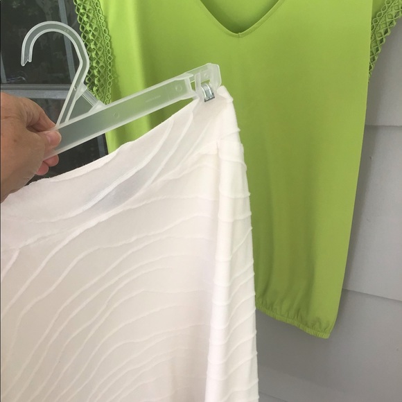 2 pc set Cream skirt Zac & Rachel med with green small top New direction - Picture 12 of 15